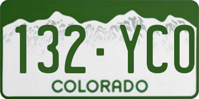 CO license plate 132YCO