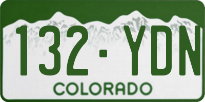 CO license plate 132YDN