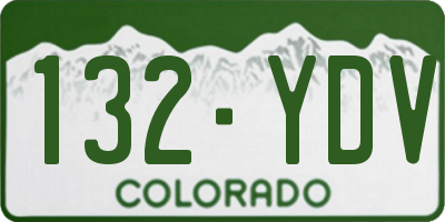 CO license plate 132YDV