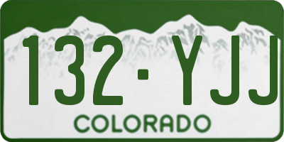 CO license plate 132YJJ