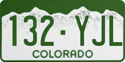 CO license plate 132YJL