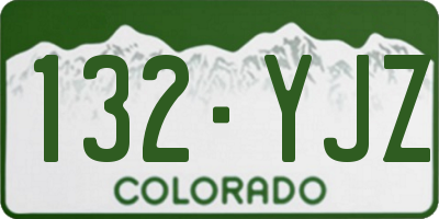 CO license plate 132YJZ