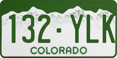 CO license plate 132YLK