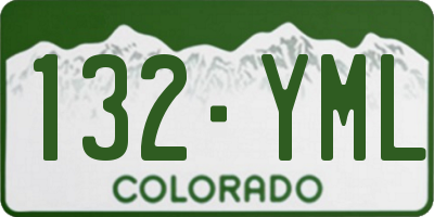 CO license plate 132YML