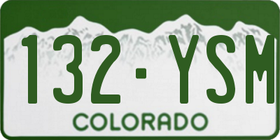 CO license plate 132YSM