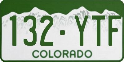 CO license plate 132YTF