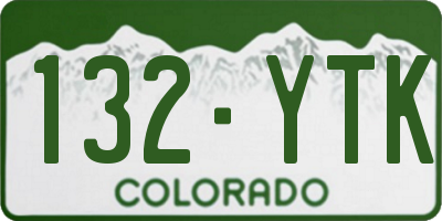 CO license plate 132YTK