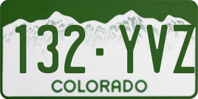 CO license plate 132YVZ