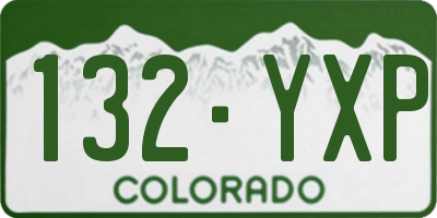 CO license plate 132YXP