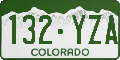 CO license plate 132YZA