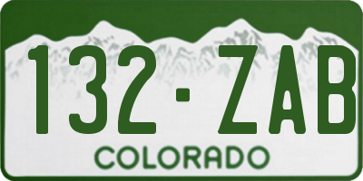CO license plate 132ZAB