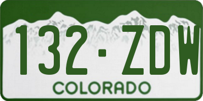 CO license plate 132ZDW