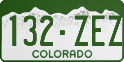 CO license plate 132ZEZ