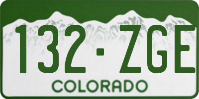 CO license plate 132ZGE