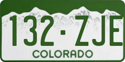 CO license plate 132ZJE