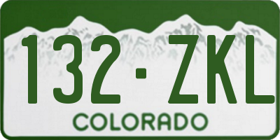 CO license plate 132ZKL