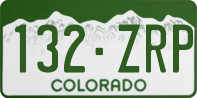 CO license plate 132ZRP