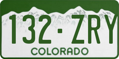 CO license plate 132ZRY