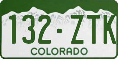 CO license plate 132ZTK