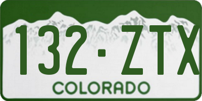 CO license plate 132ZTX