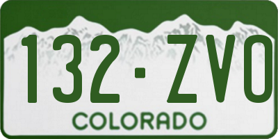 CO license plate 132ZVO