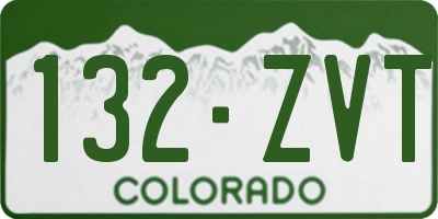 CO license plate 132ZVT