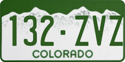 CO license plate 132ZVZ