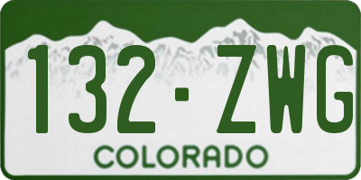 CO license plate 132ZWG