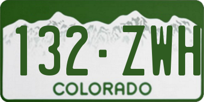 CO license plate 132ZWH
