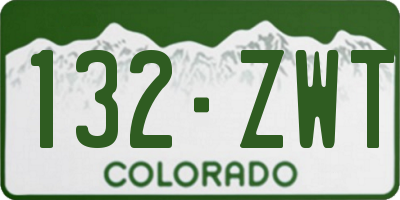CO license plate 132ZWT