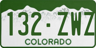 CO license plate 132ZWZ
