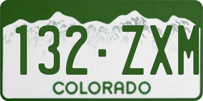 CO license plate 132ZXM