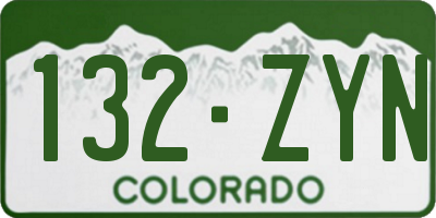 CO license plate 132ZYN