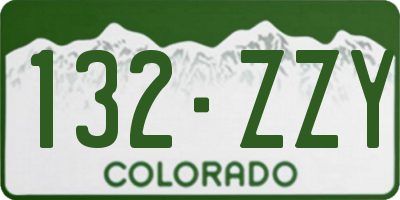 CO license plate 132ZZY