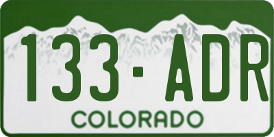 CO license plate 133ADR
