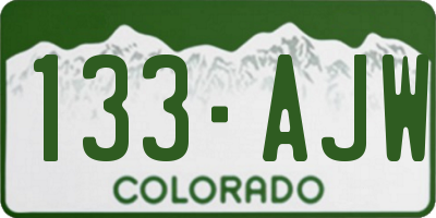 CO license plate 133AJW