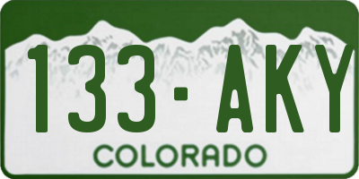 CO license plate 133AKY