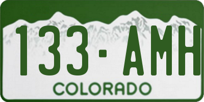 CO license plate 133AMH