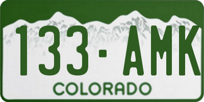 CO license plate 133AMK