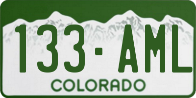 CO license plate 133AML
