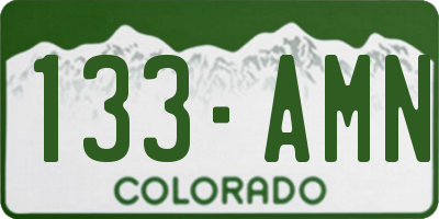 CO license plate 133AMN