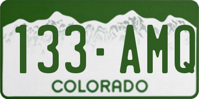 CO license plate 133AMQ
