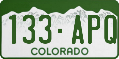 CO license plate 133APQ