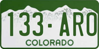 CO license plate 133ARO