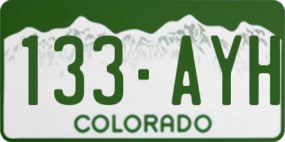 CO license plate 133AYH