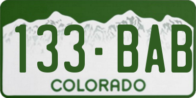 CO license plate 133BAB