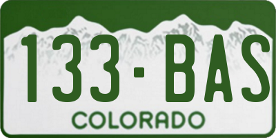 CO license plate 133BAS