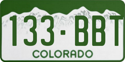 CO license plate 133BBT