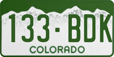 CO license plate 133BDK