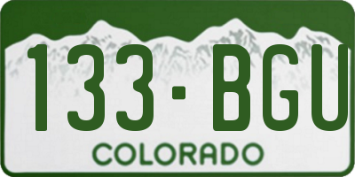 CO license plate 133BGU